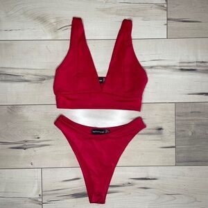 PrettyLittleThing Red Bikini Set size 2